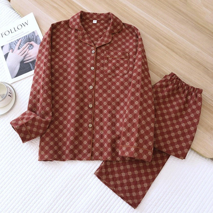Ensemble de nuit en coton gaufré