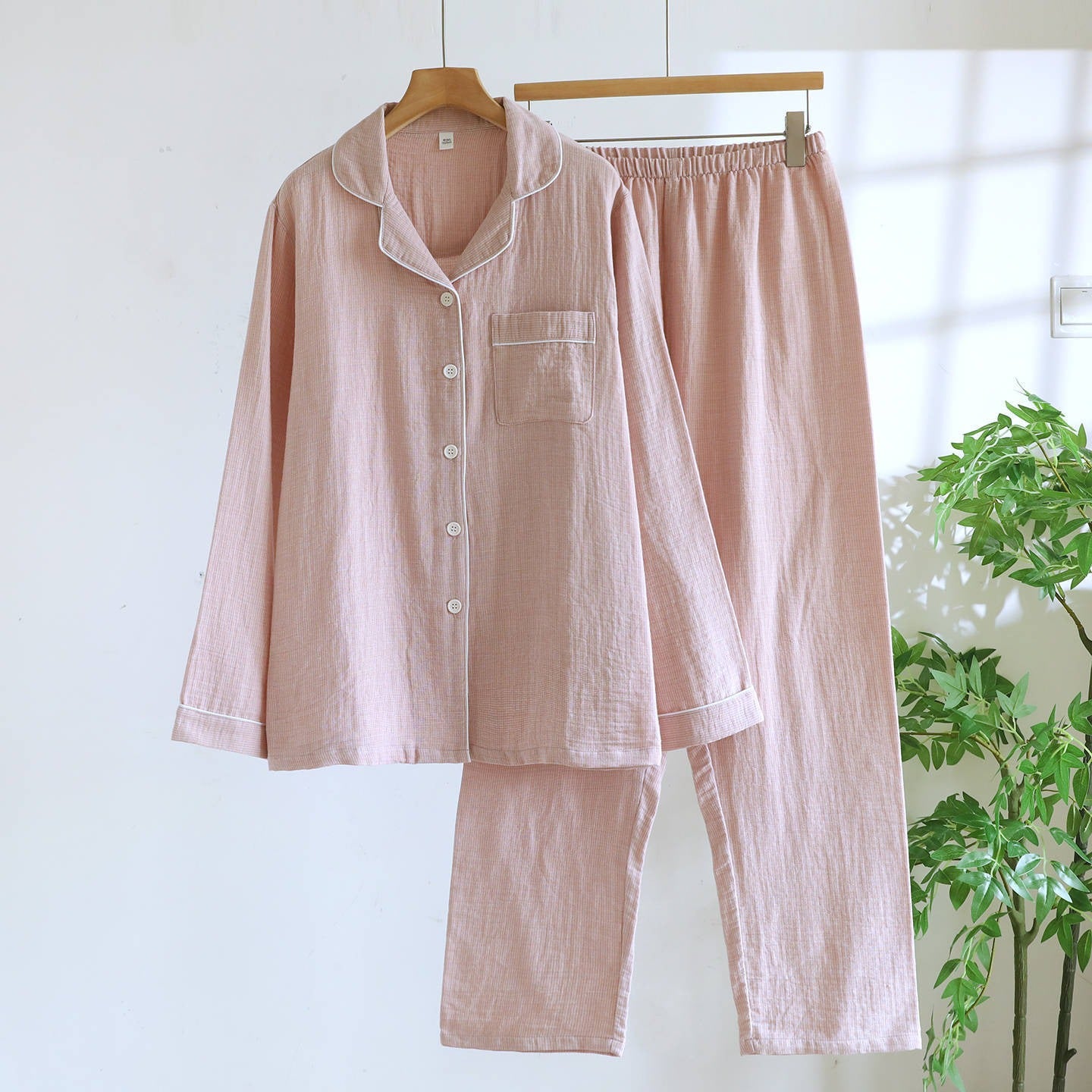 Ensemble de nuit en coton gaufré